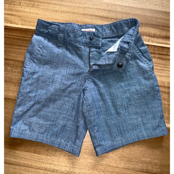 Cat & Jack Boys Blue Chambray Pull-On Shorts With Button & Zip Closure Size 6 - Picture 3 of 11
